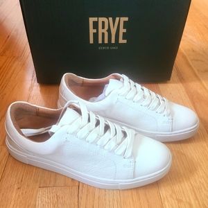 Frye Womens Ivy White Tumbled Cow Leather sneakers